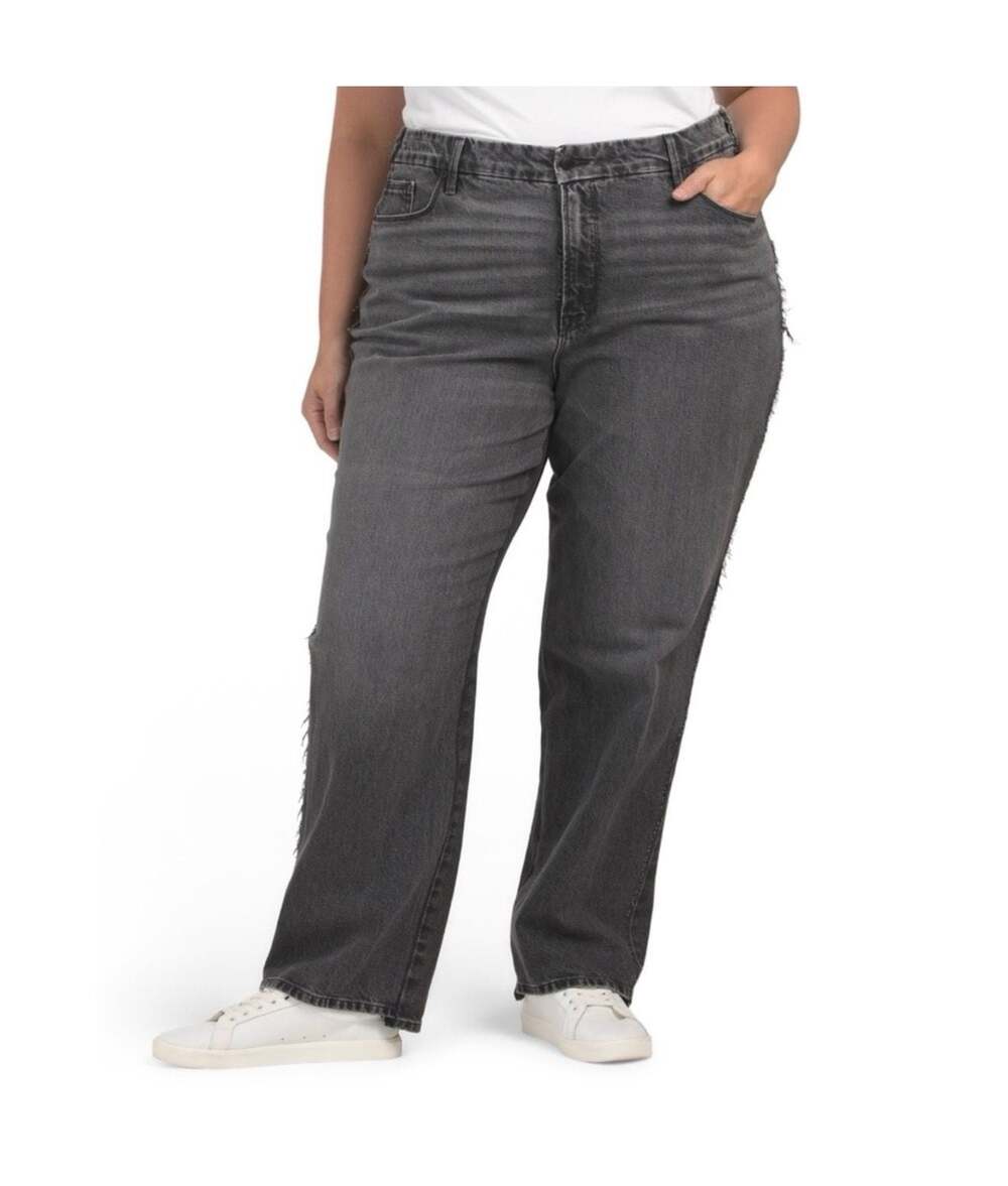 Good American Good '90s Mid-Rise Baggy Jeans in Black365, Size 30